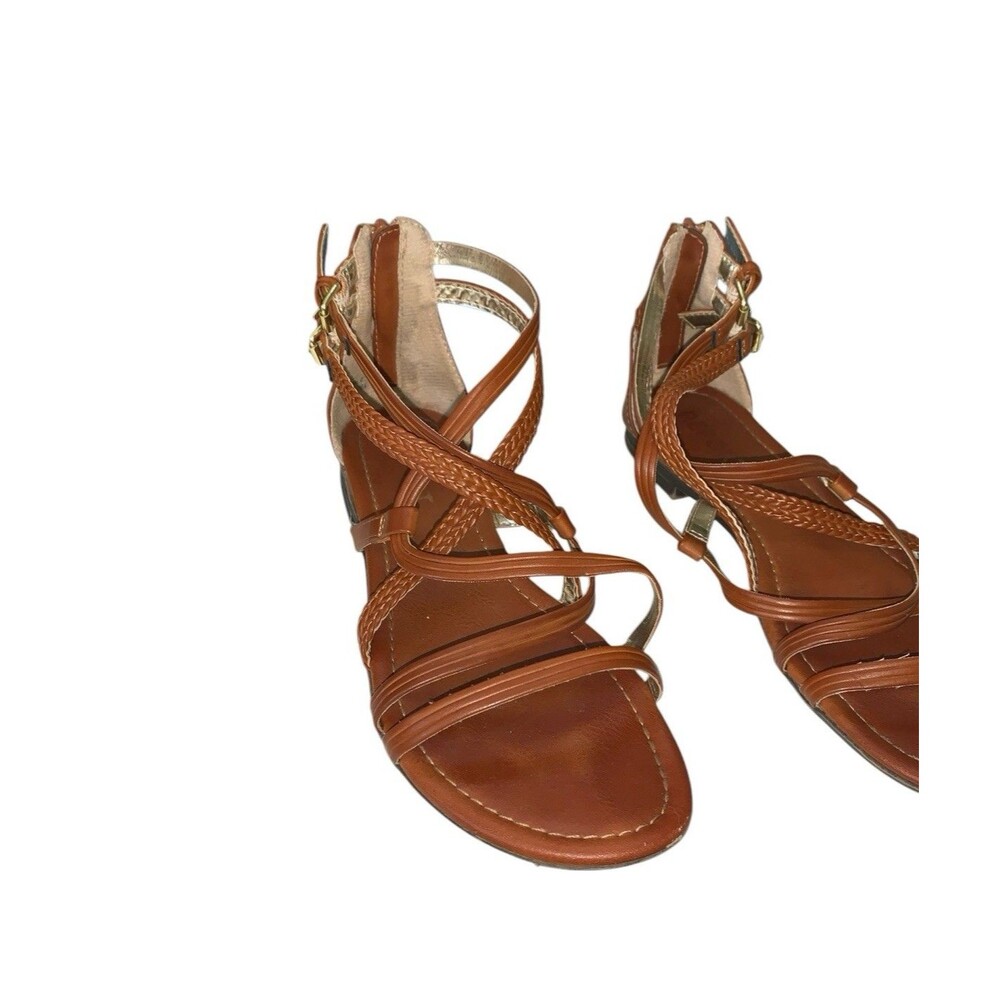 Report Georgya Cognac Gladiator Strappy Sandals - Women's Size 8 - Picture 10 of 10